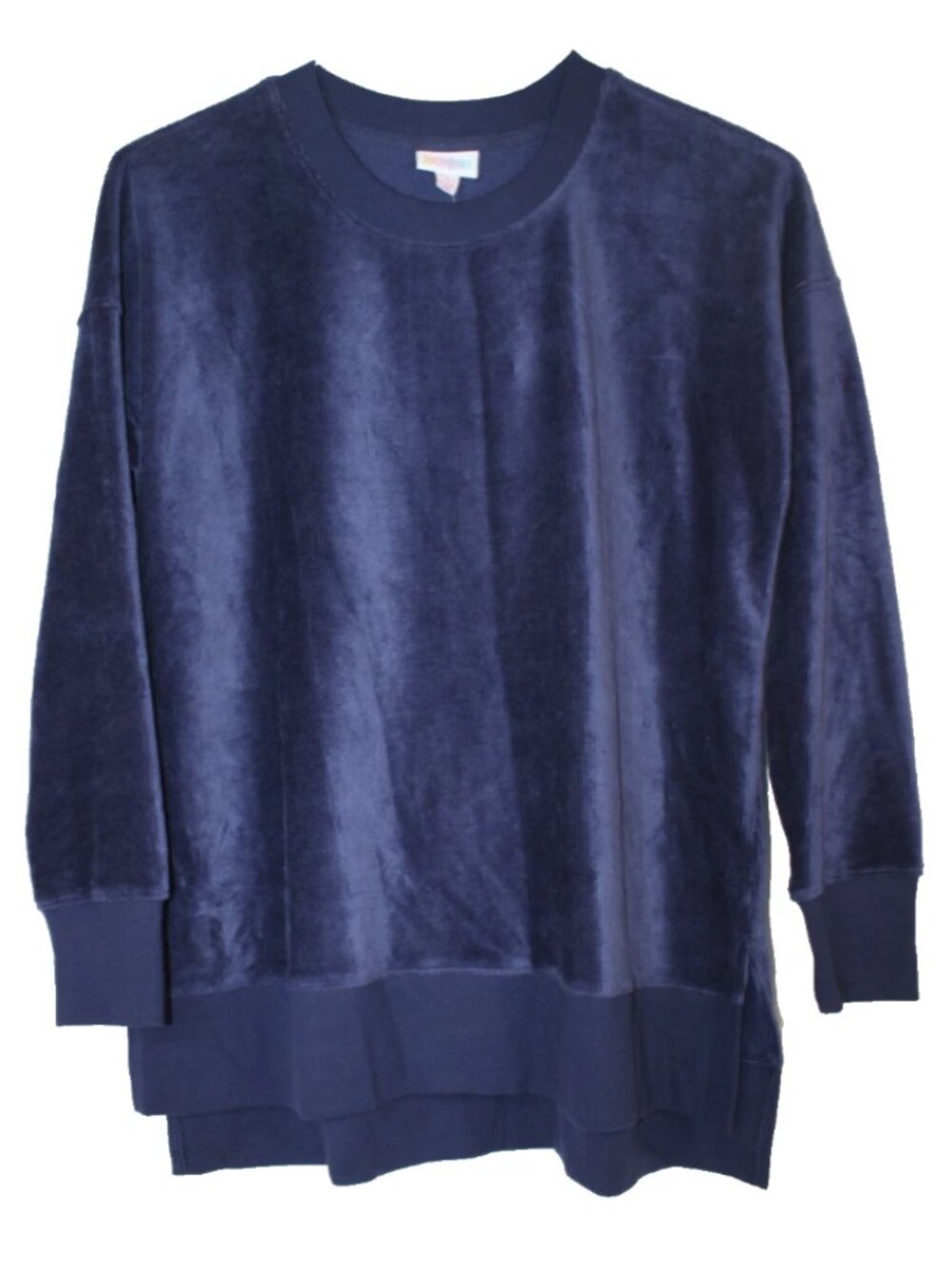 LuLaRoe HANNAH Crewneck Sweater Women's Top Shirt NWT Size S Small Solid Blue